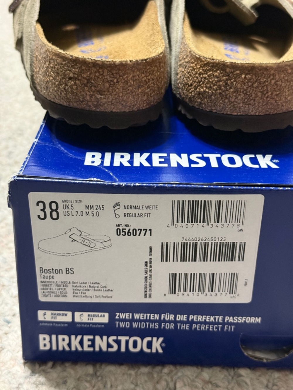 Birkenstock Boston BS Clogs Regular Width in Taupe - Picture 4 of 5